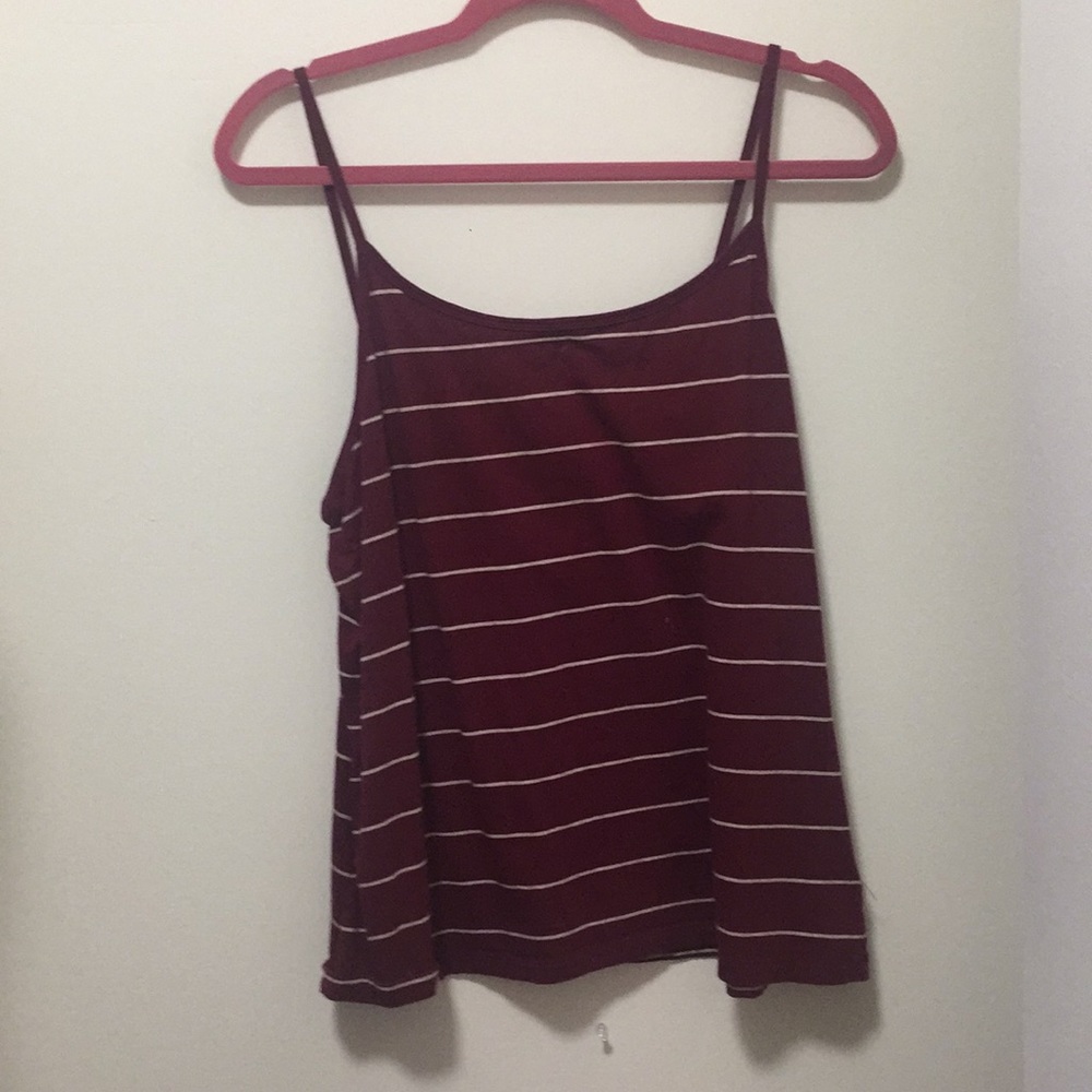 Maroon and white tank top forever 21 plus cute 2x